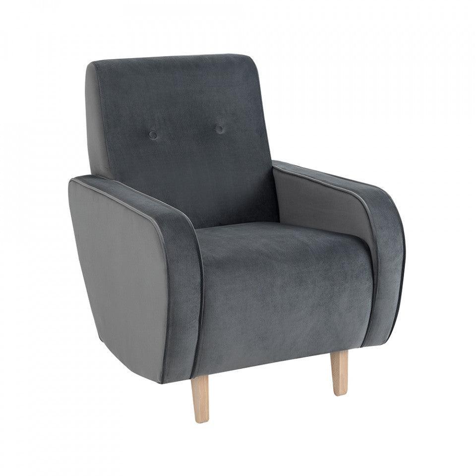 Fotoliu gri din bumbac si lemn Panda Custom Form - PARIS14A.RO