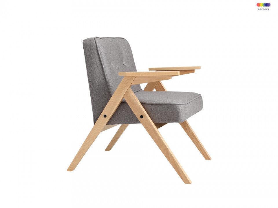 Fotoliu gri din poliester si lemn Vinc Custom Form - PARIS14A.RO