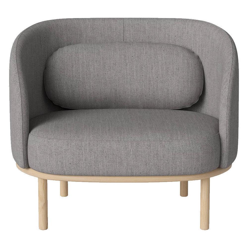 Fotoliu gri/maro din poliester si lemn de stejar Fuuga Bolia - PARIS14A.RO