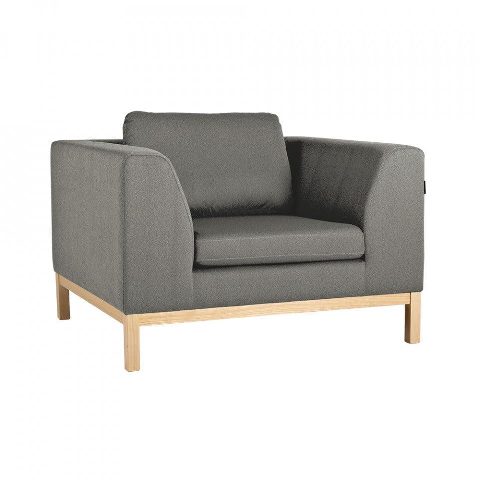 Fotoliu gri/maro din textil si lemn Ambient Custom Form - PARIS14A.RO