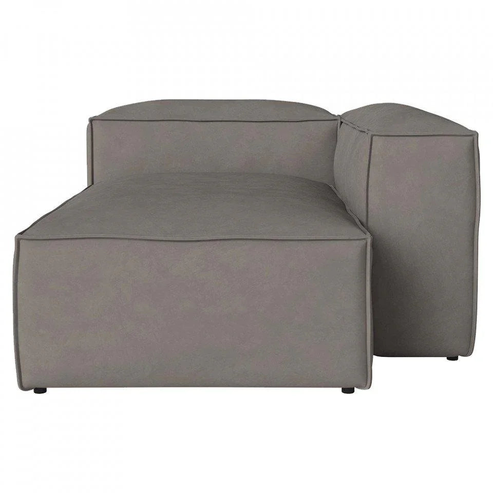 Fotoliu modular gri din piele Cosima Right Bolia - PARIS14A.RO