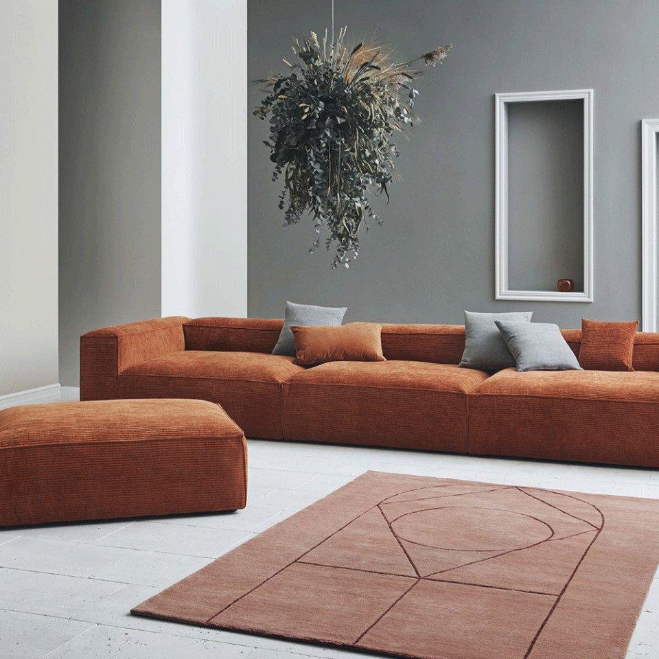 Fotoliu modular gri din textil Cosima Right Bolia - PARIS14A.RO