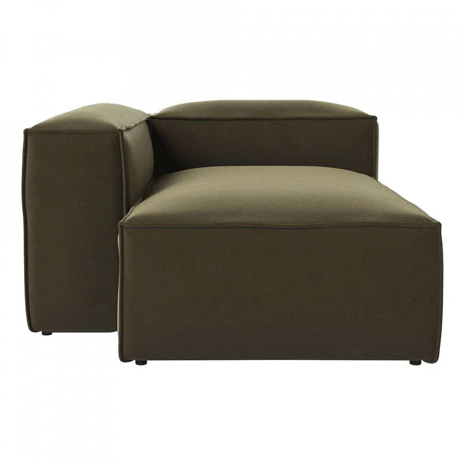 Fotoliu modular verde din catifea Cosima Bolia - PARIS14A.RO