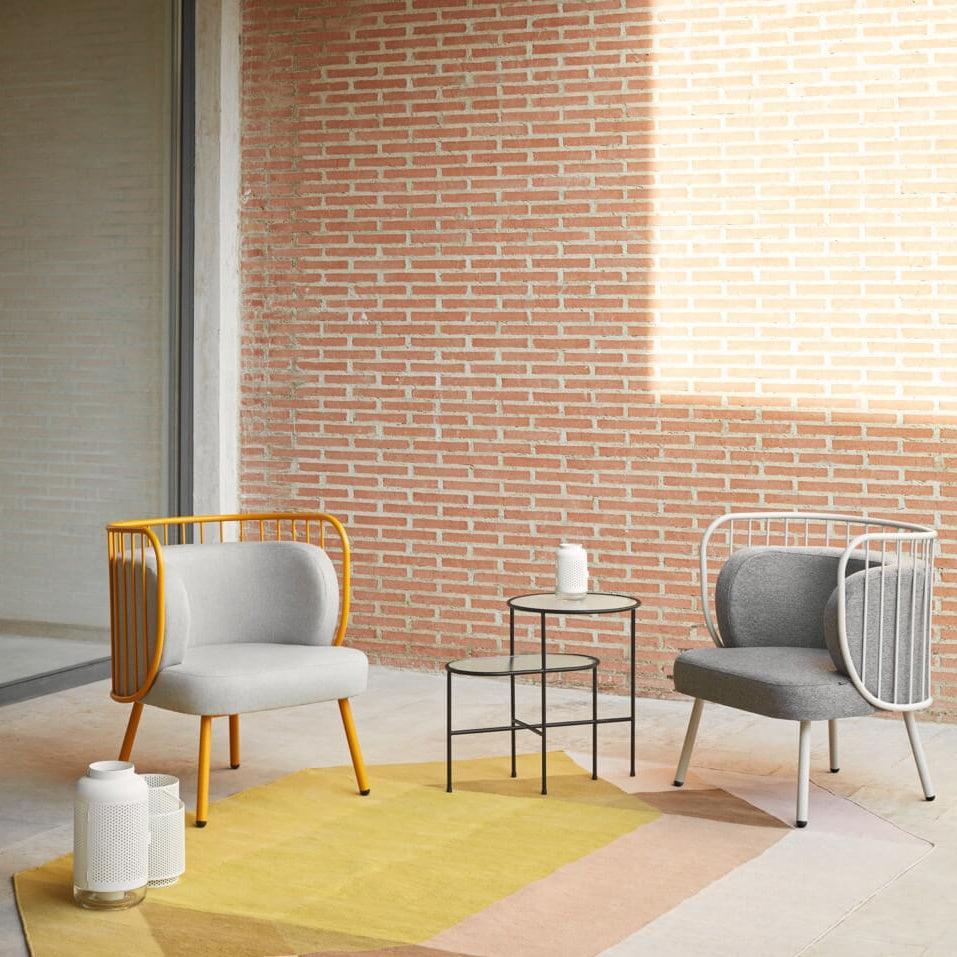 Fotoliu nabi muștar cu pernă gri deschis - PARIS14A.RO