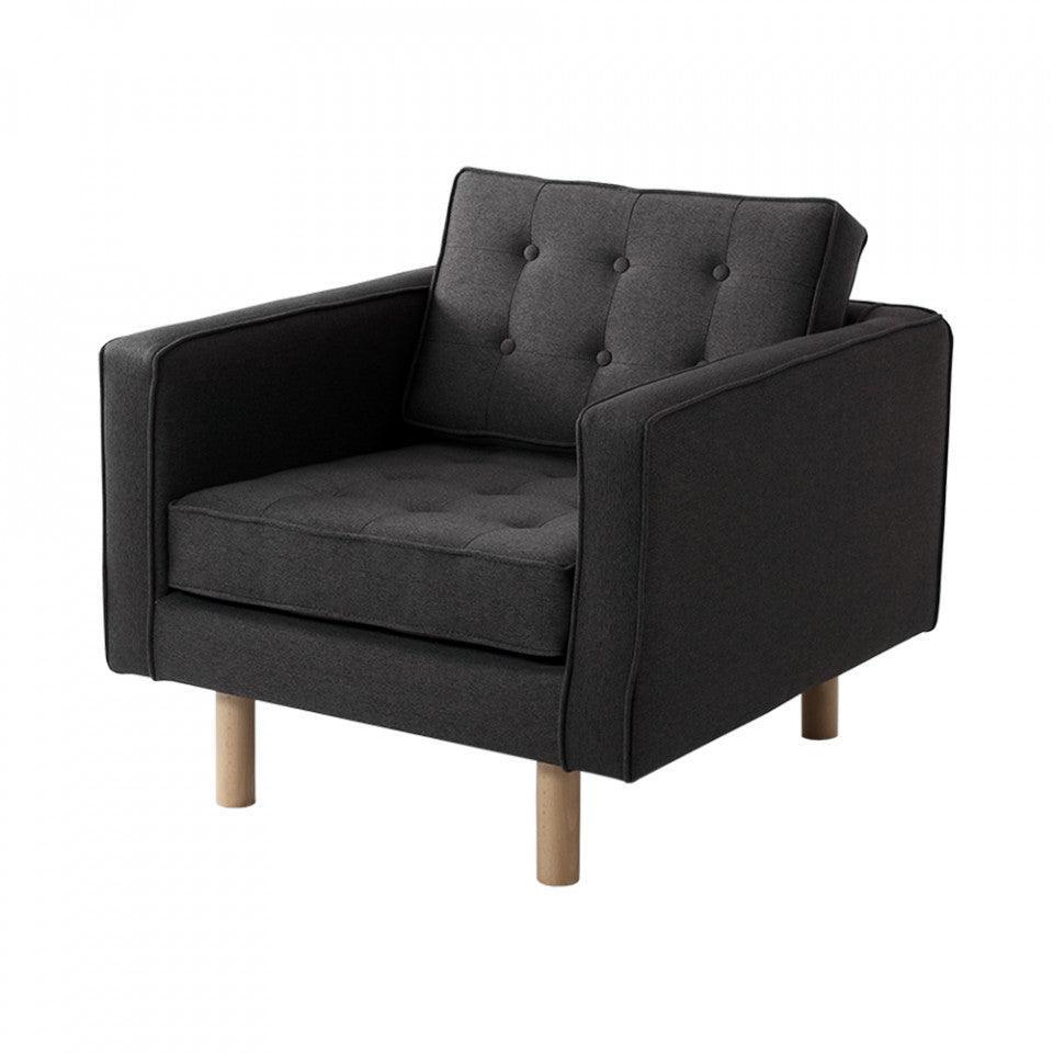 Fotoliu negru din poliester si lemn Topic Wood Custom Form - PARIS14A.RO