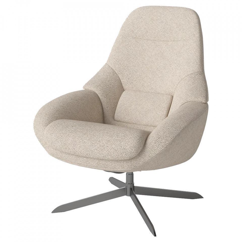 Fotoliu rotativ bej din fibre poliacrilice si otel Saga Monza Bolia - PARIS14A.RO