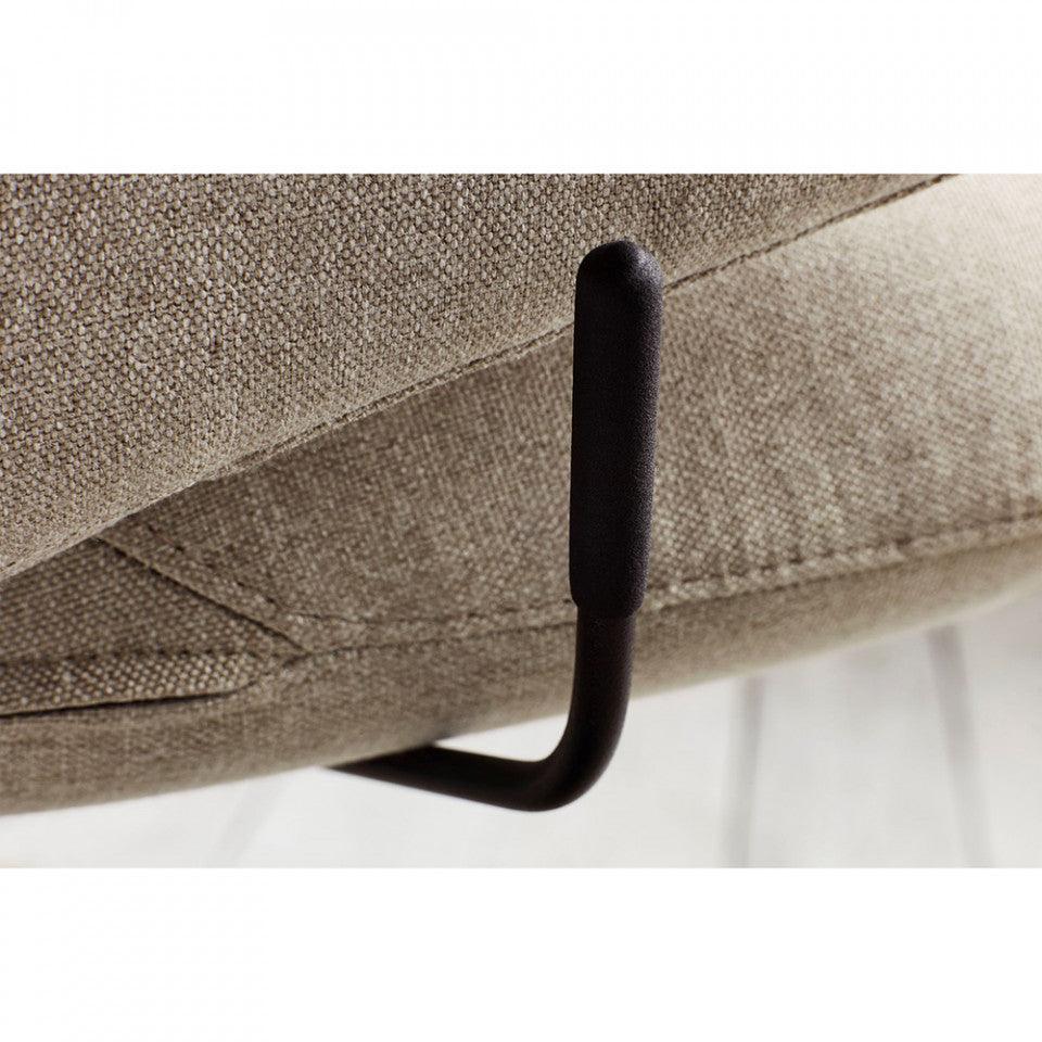 Fotoliu rotativ bej nisipiu/negru din bumbac si otel Clara Bolia - PARIS14A.RO