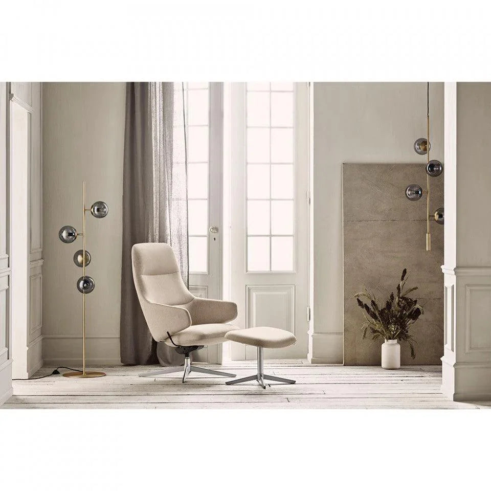 Fotoliu rotativ bej nisipiu/negru din bumbac si otel Clara Bolia - PARIS14A.RO