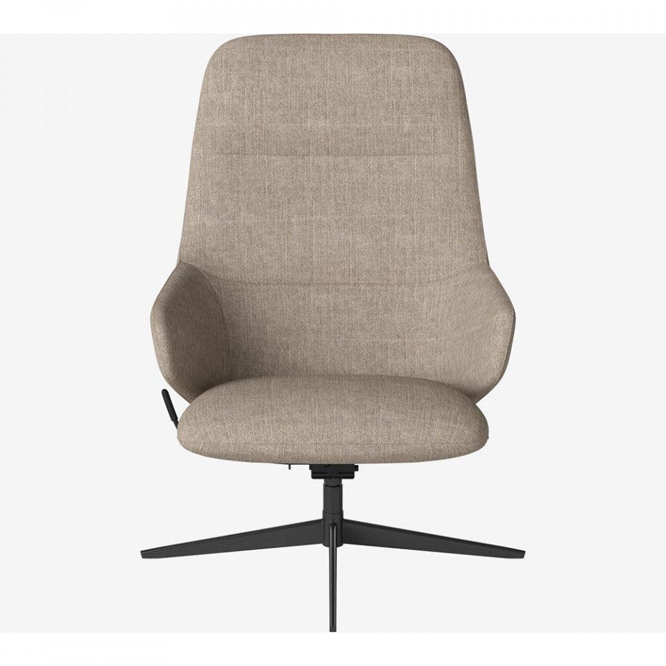 Fotoliu rotativ bej nisipiu/negru din bumbac si otel Clara Bolia - PARIS14A.RO