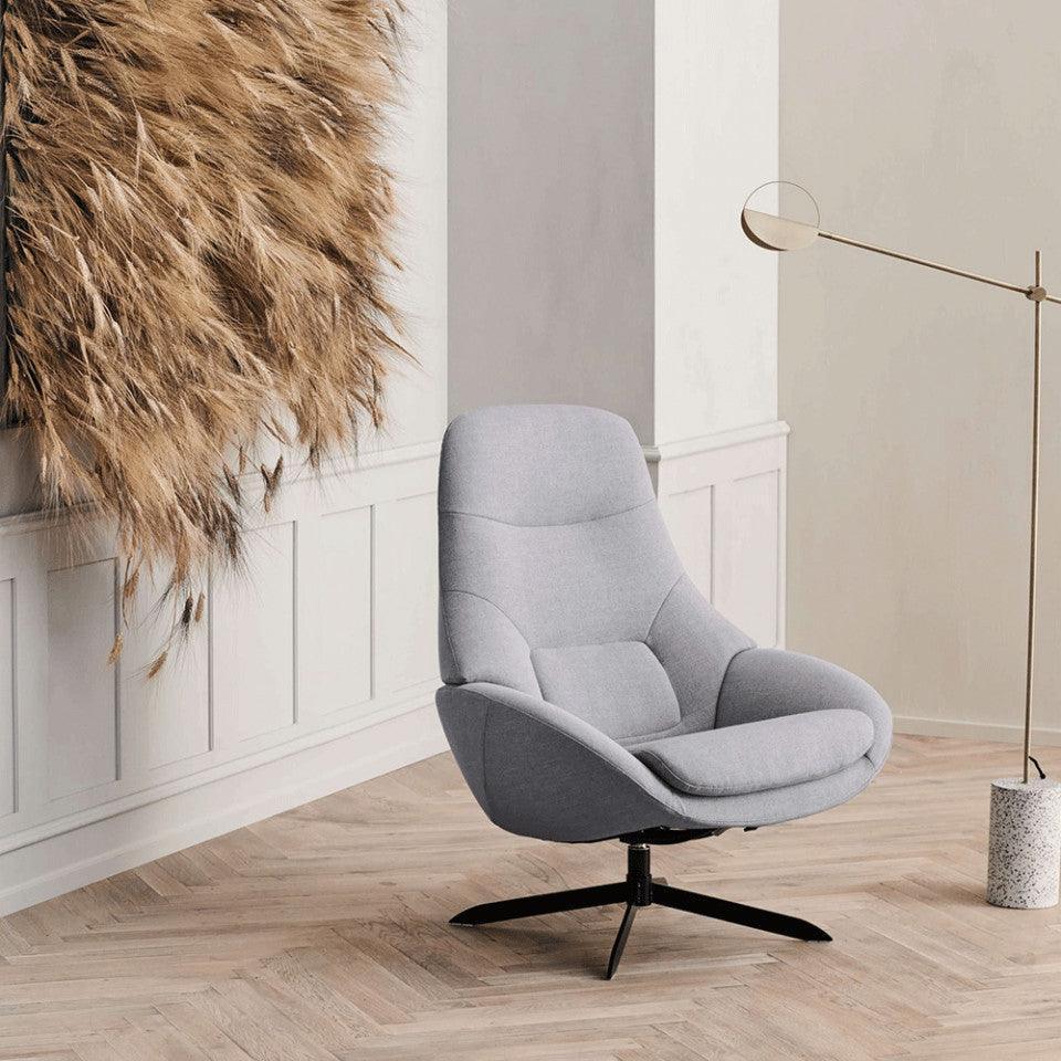 Fotoliu rotativ gri din poliester si otel Saga Light Grand Bolia - PARIS14A.RO