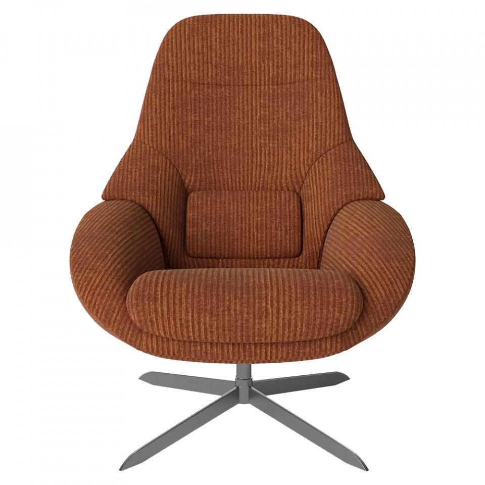 Fotoliu rotativ maro chihlimbar din poliester si otel Saga Globa Bolia - PARIS14A.RO