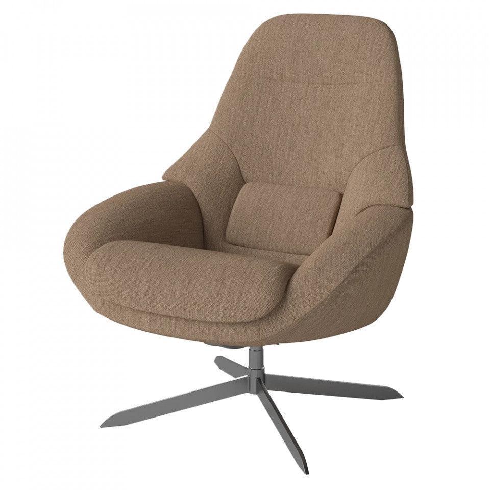 Fotoliu rotativ maro deschis din lana si otel Saga Laine Bolia - PARIS14A.RO