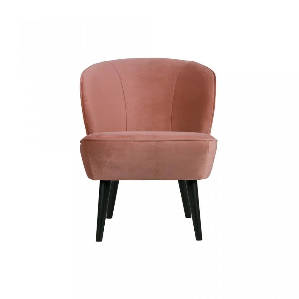 Fotoliu roz din catifea Sara Old Pink - PARIS14A.RO