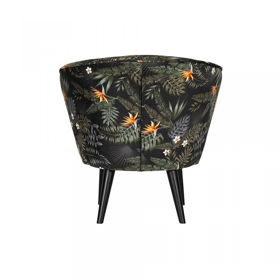 Fotoliu verde din catifea Bo Flowerprint - PARIS14A.RO