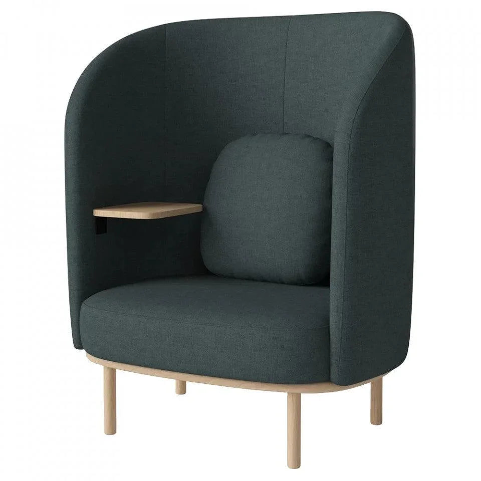 Fotoliu verde marin din poliester si lemn Fuuga Nesting Left Nantes Bolia - PARIS14A.RO