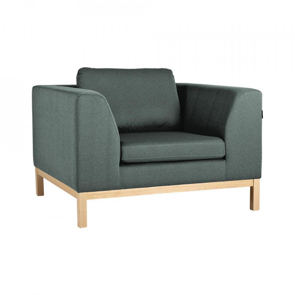 Fotoliu verde/maro din textil si lemn Ambient Custom Form - PARIS14A.RO