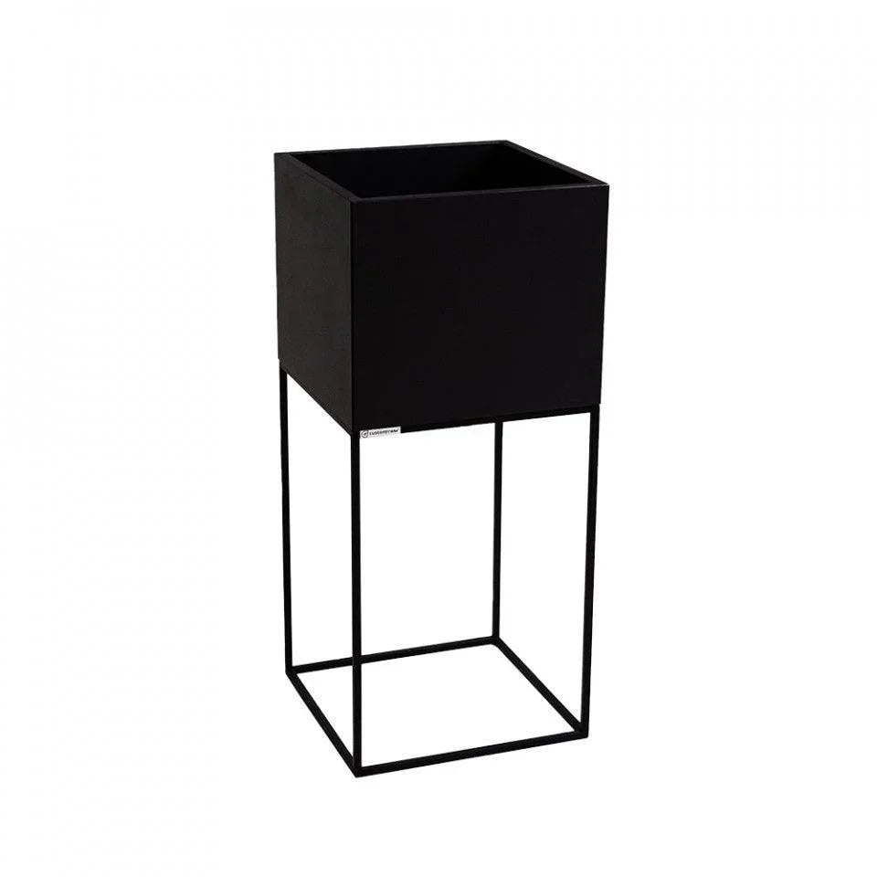 Ghiveci cu suport negru din MDF si metal 35x35 cm Palmus Custom Form - PARIS14A.RO