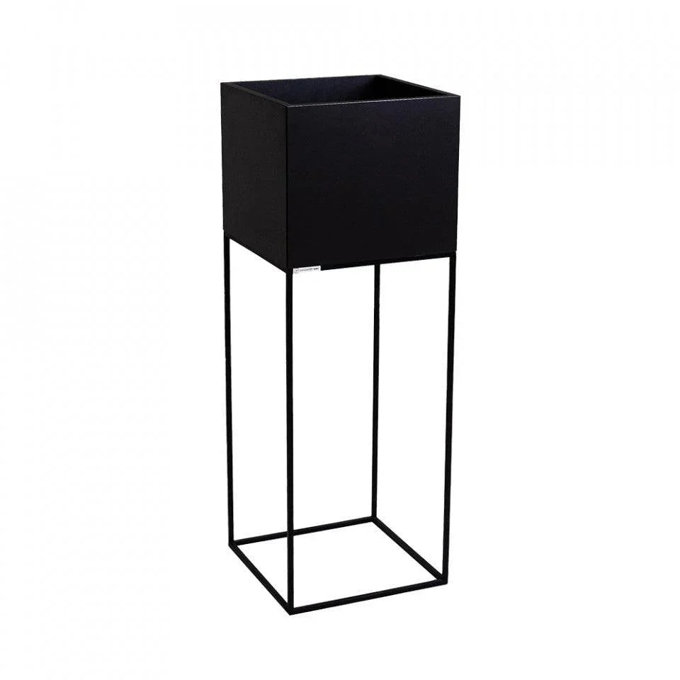 Ghiveci cu suport negru din MDF si metal 35x35 cm Palmus L Custom Form - PARIS14A.RO