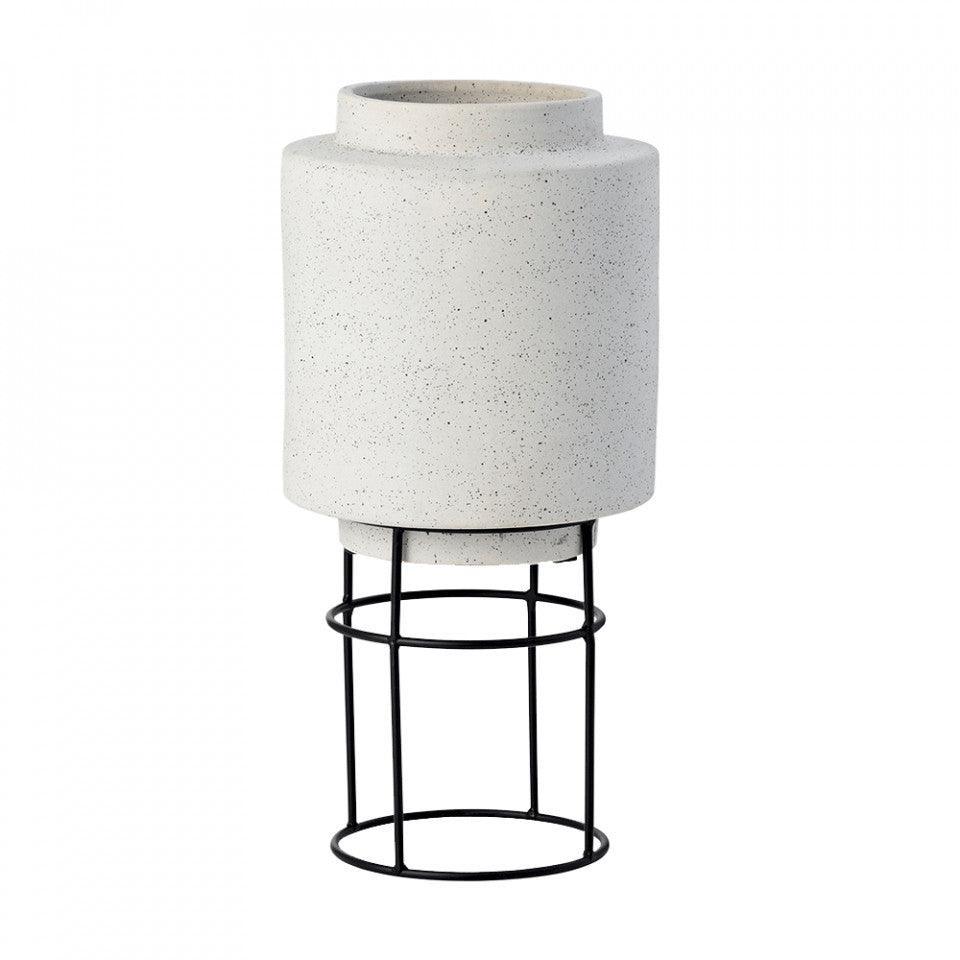 Ghiveci gri/negru din ceramica si otel 22 cm Botanique Bolia - PARIS14A.RO