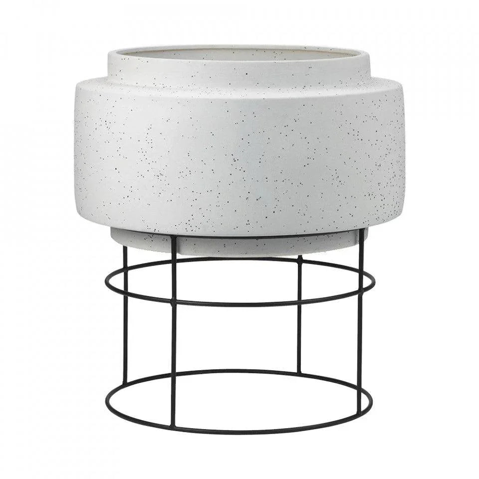 Ghiveci gri/negru din ceramica si otel 49 cm Botanique Bolia - PARIS14A.RO