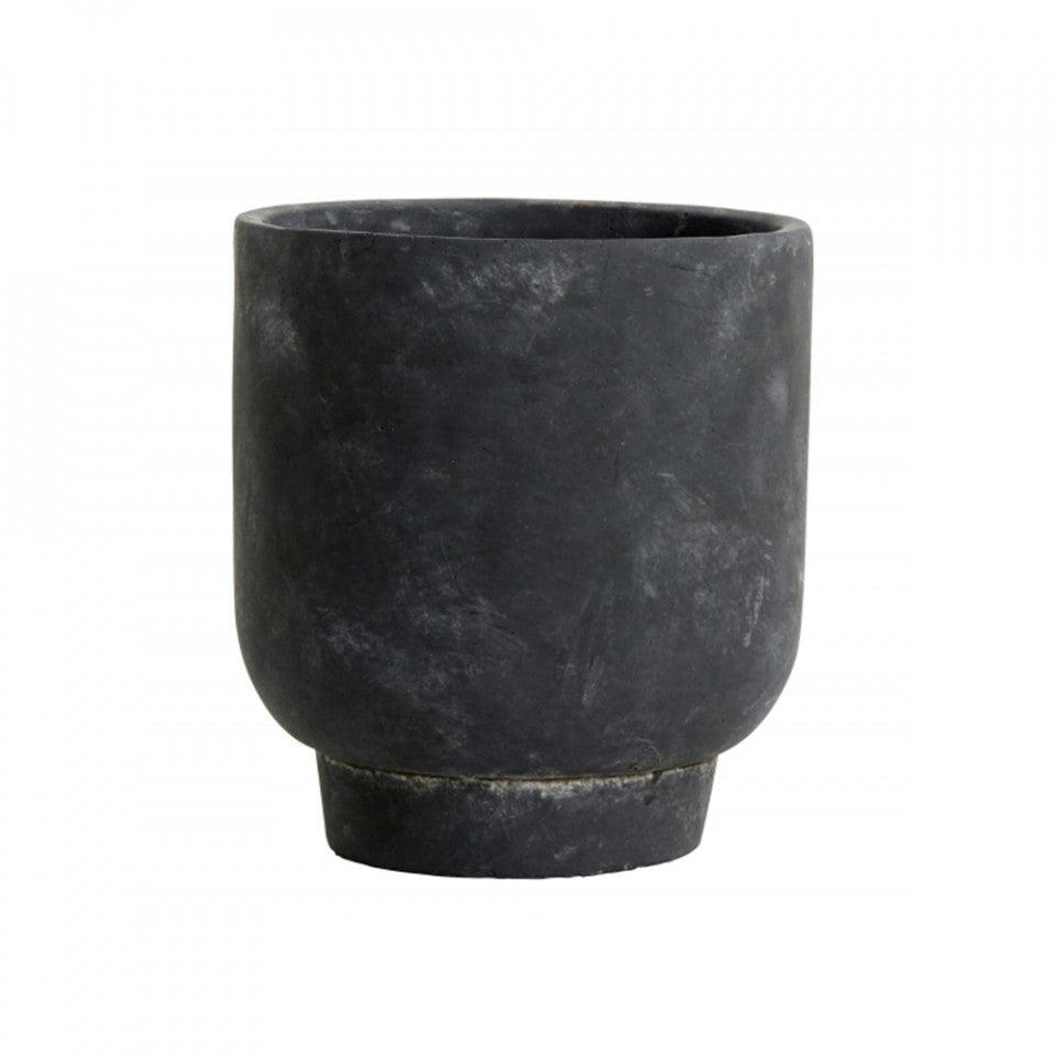 Ghiveci negru din ciment 16 cm Ivon Nordal - PARIS14A.RO
