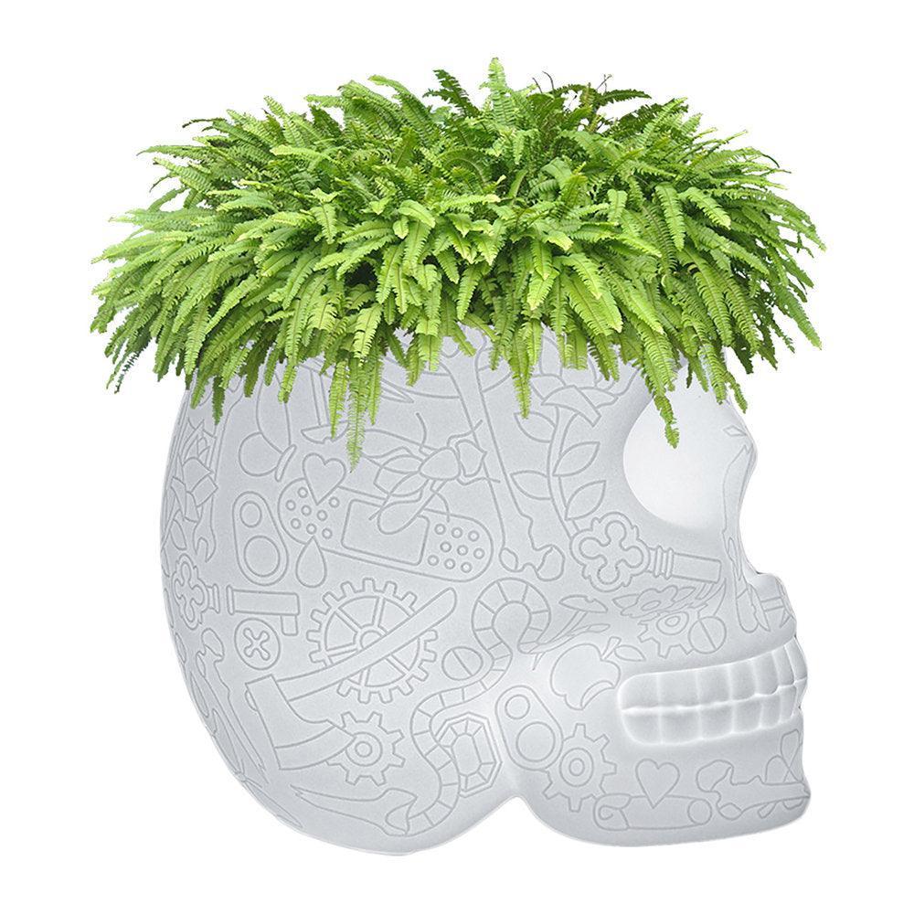 Jardiniera / racitor sampanie cu LED pentru exterior Mexico Skull LED Outdoor Planter - PARIS14A.RO
