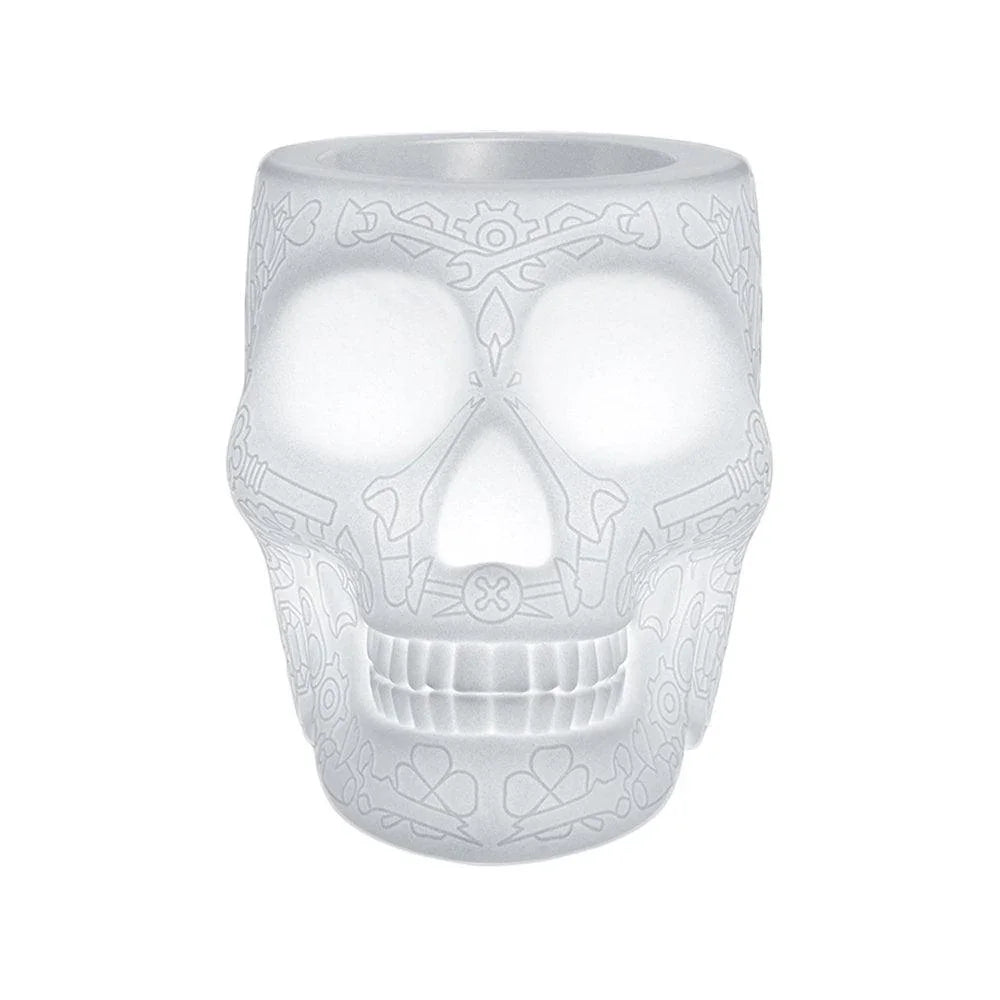 Jardiniera / racitor sampanie cu LED pentru exterior Mexico Skull LED Outdoor Planter - PARIS14A.RO