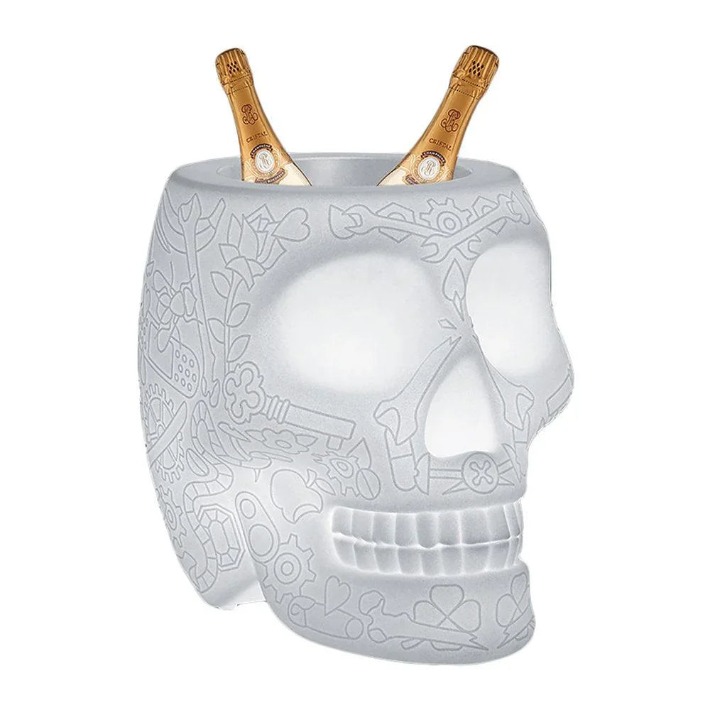 Jardiniera / racitor sampanie cu LED pentru exterior Mexico Skull LED Outdoor Planter - PARIS14A.RO