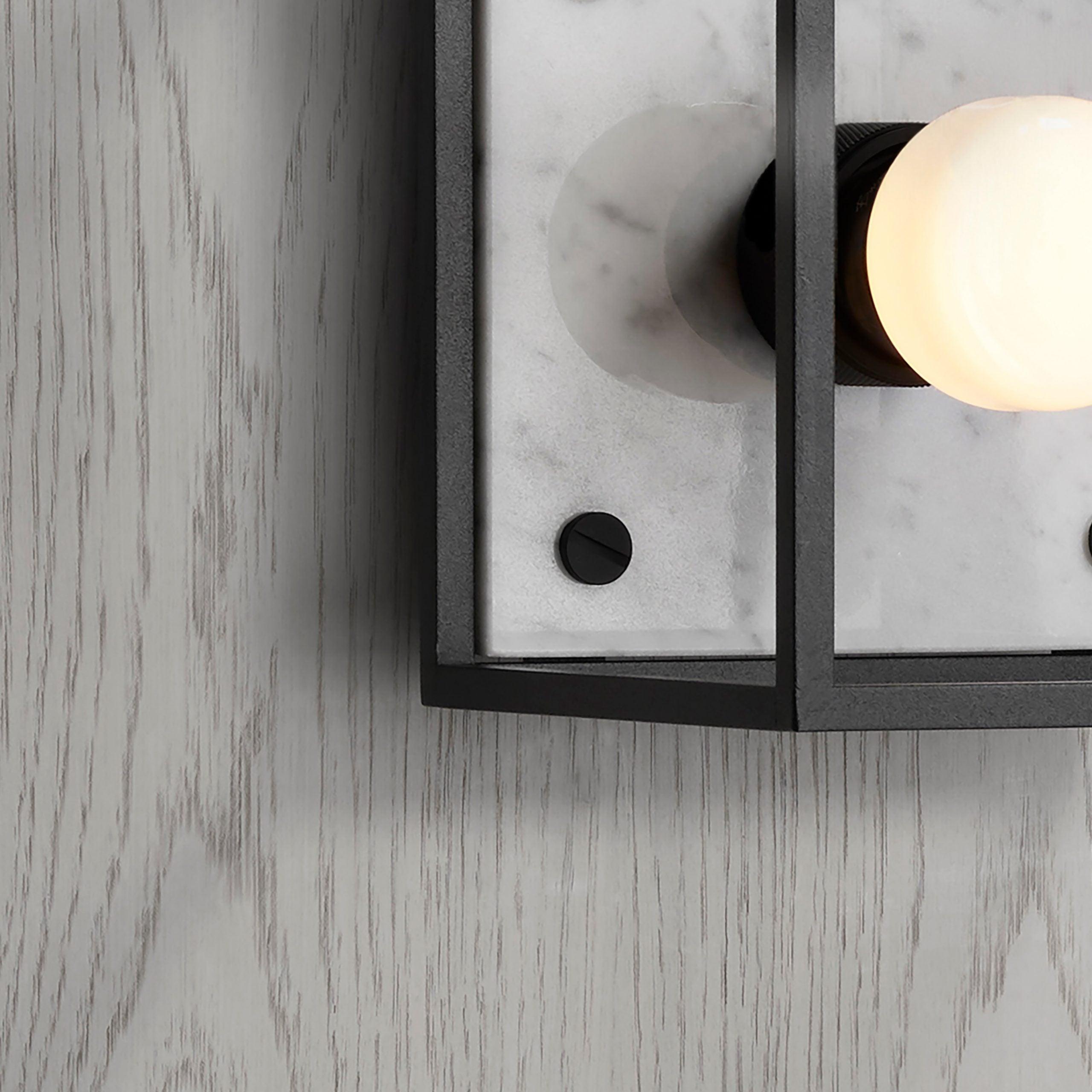 Lampa de perete Caged / SMALL / Marmura alba - Buster & Punch - PARIS14A.RO