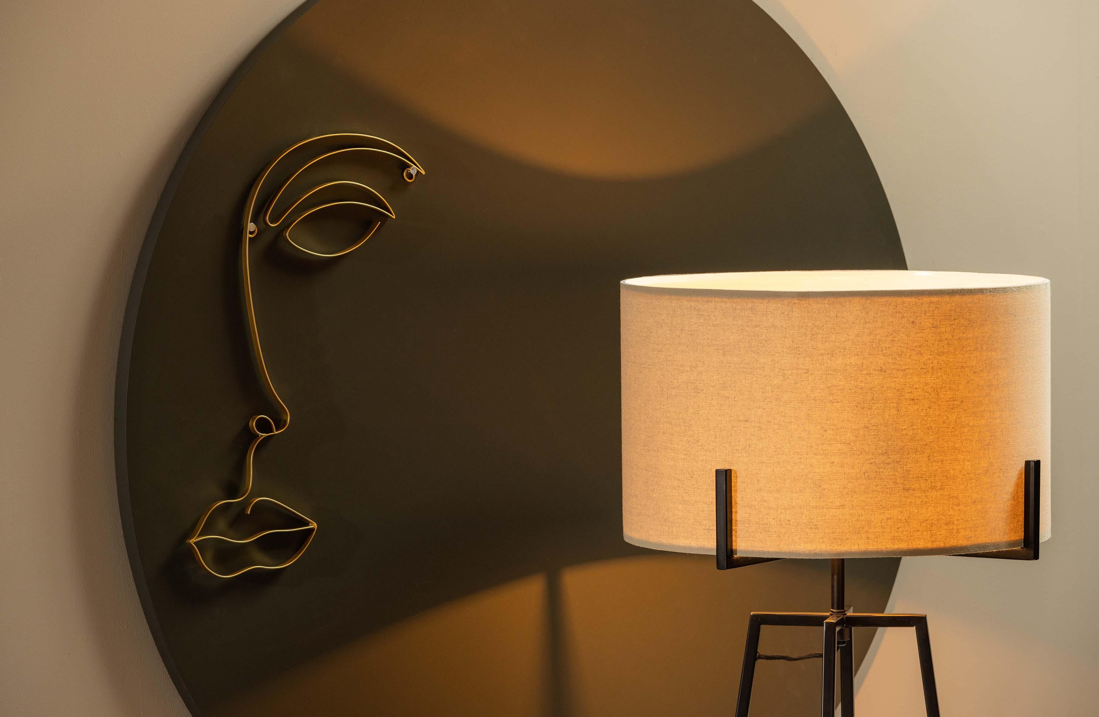 Lampa de podea Holly Negru/Natural - PARIS14A.RO