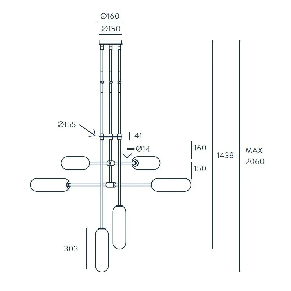 Lampa suspendata Atil / 6 becuri - Aromas del Campo - PARIS14A.RO