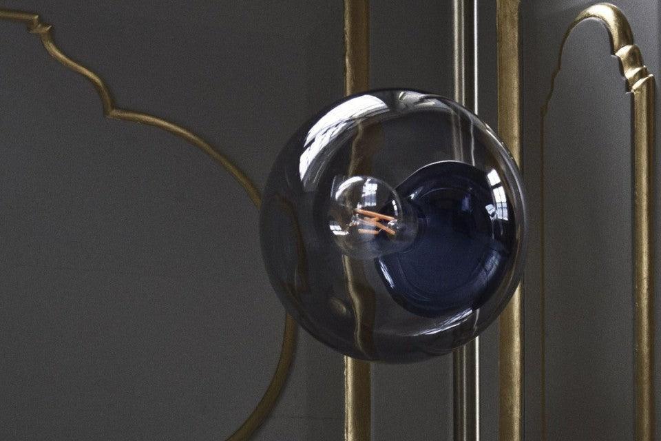 Lampadar auriu/transparent din metal si sticla cu 4 becuri 161 cm Orb Bolia - PARIS14A.RO