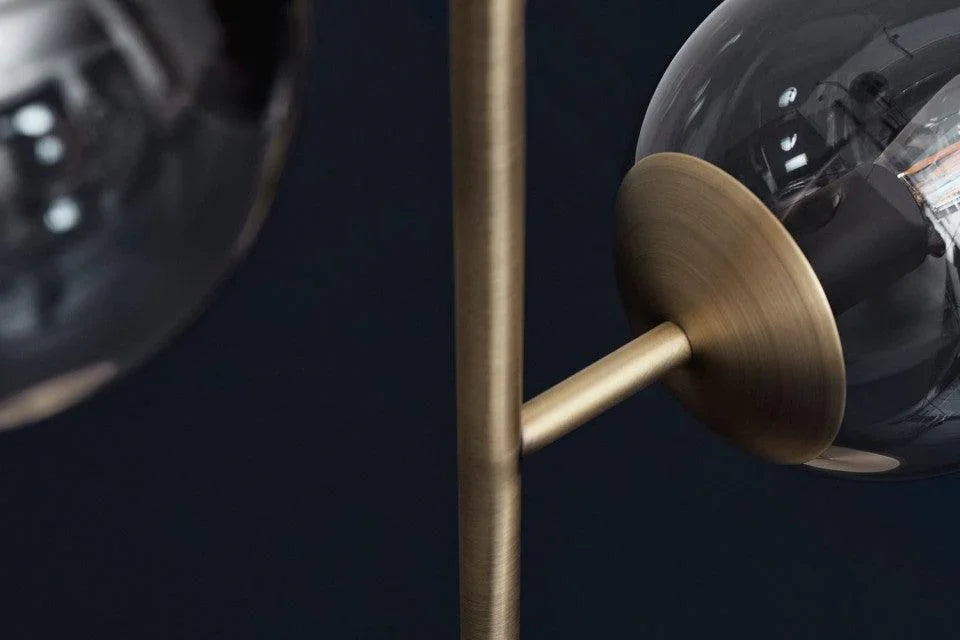 Lampadar auriu/transparent din metal si sticla cu 4 becuri 161 cm Orb Bolia - PARIS14A.RO