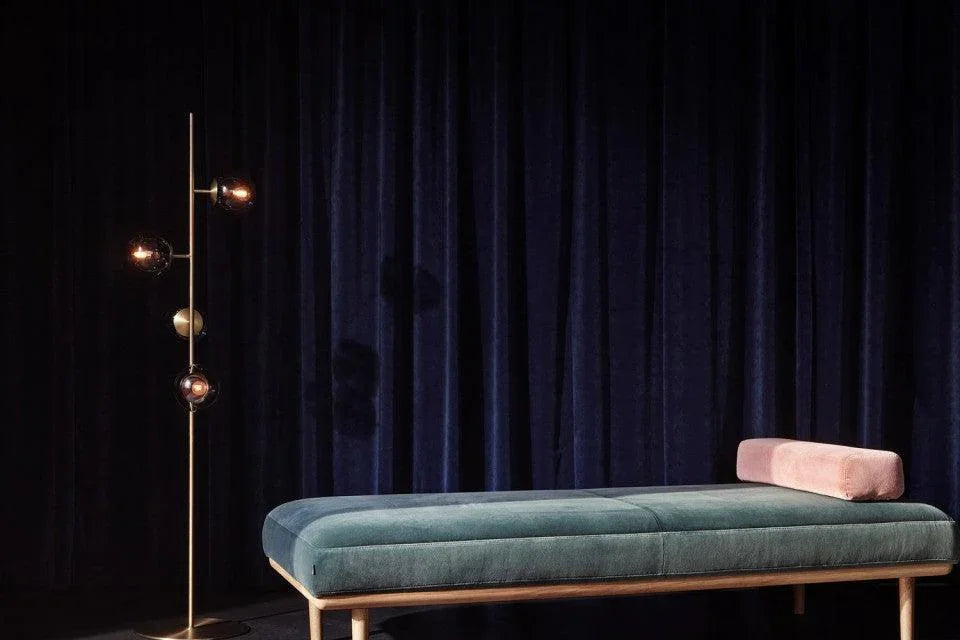 Lampadar auriu/transparent din metal si sticla cu 4 becuri 161 cm Orb Bolia - PARIS14A.RO