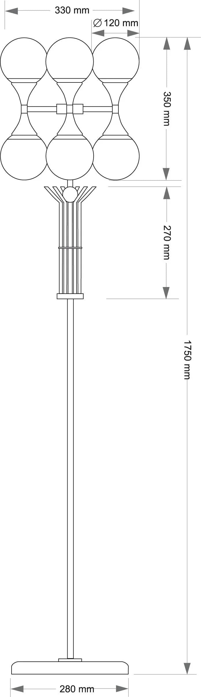Lampadar Bari cu 6 becuri Kutek - PARIS14A.RO