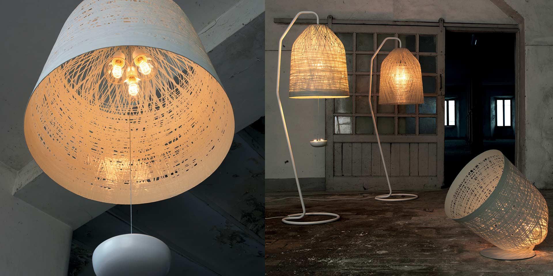 Lampadar cu abajur conic din fibra de sticla Black Out by Karman - PARIS14A.RO