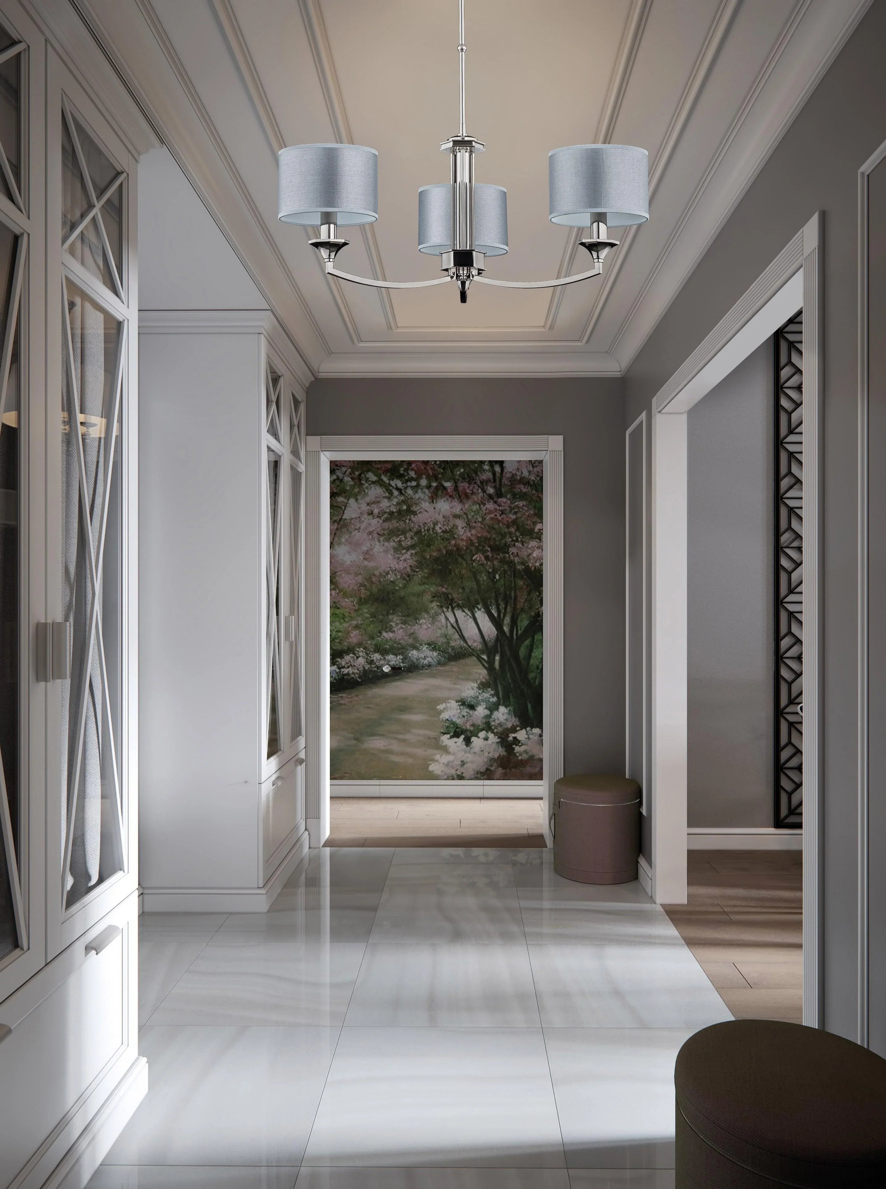 Lampadar cu abajur din material Decor Kutek - PARIS14A.RO