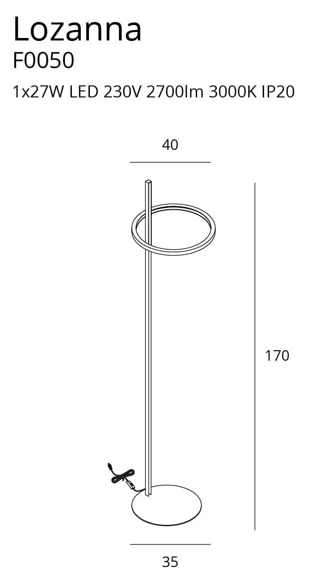 LAMPADAR LOZANNA 27W AURIU MAX LIGHT F0050 - PARIS14A.RO