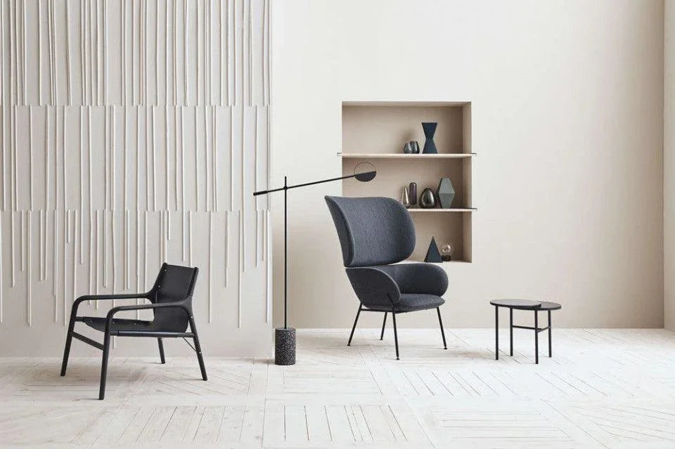 Lampadar negru din metal si terrazzo cu LED 135 cm Leaves Floor Bolia - PARIS14A.RO