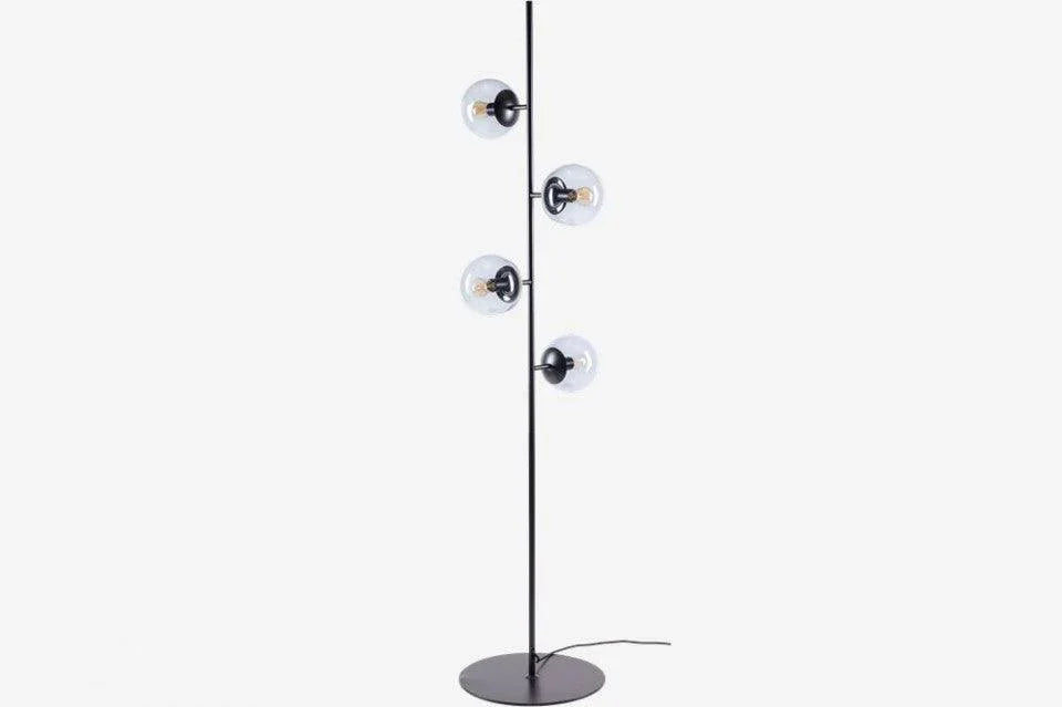 Lampadar negru/transparent din metal si sticla cu 4 becuri 161,5 cm Orb Floor Bolia - PARIS14A.RO