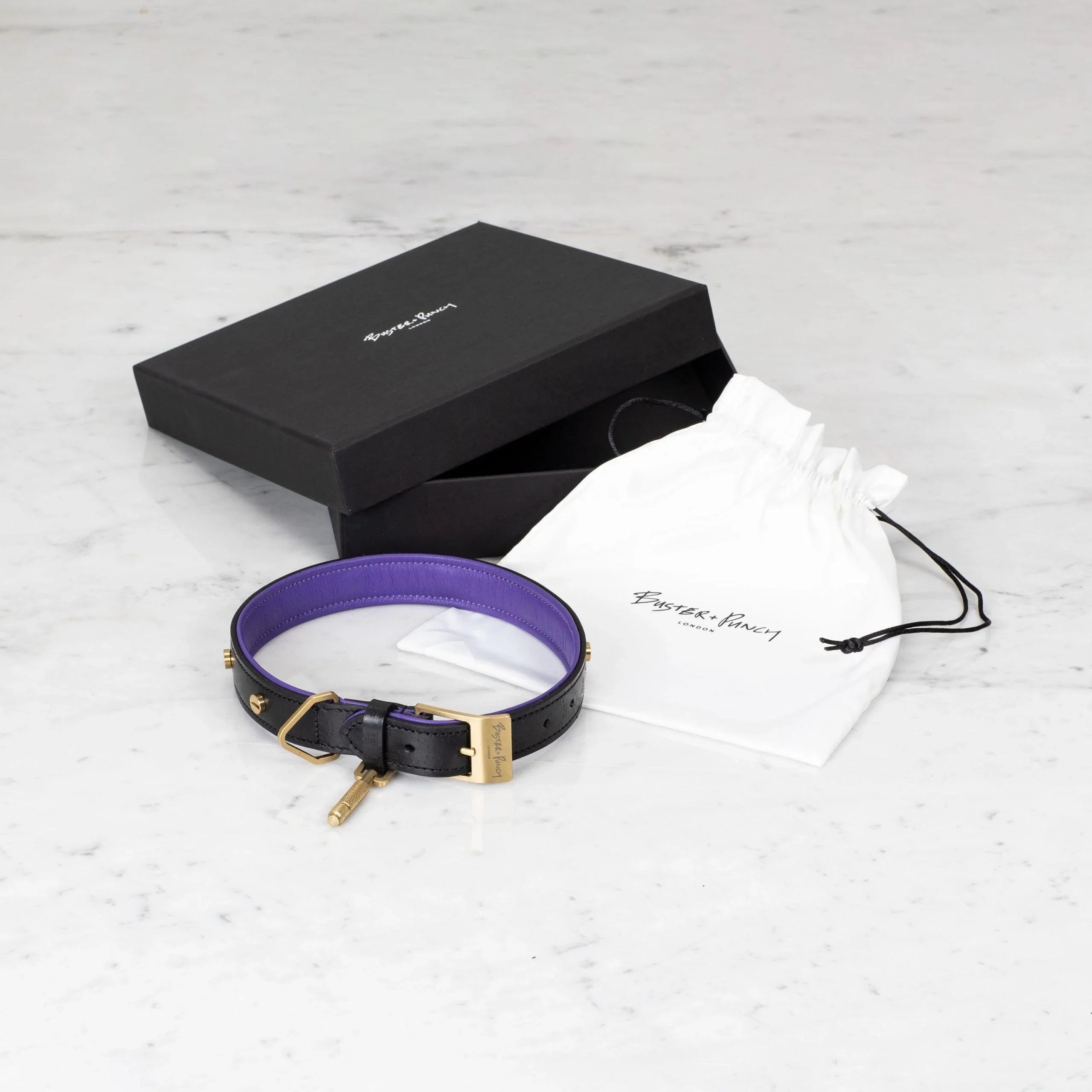 Lesa & zgarda pentru caini / Negru + mov - Buster & Punch - PARIS14A.RO