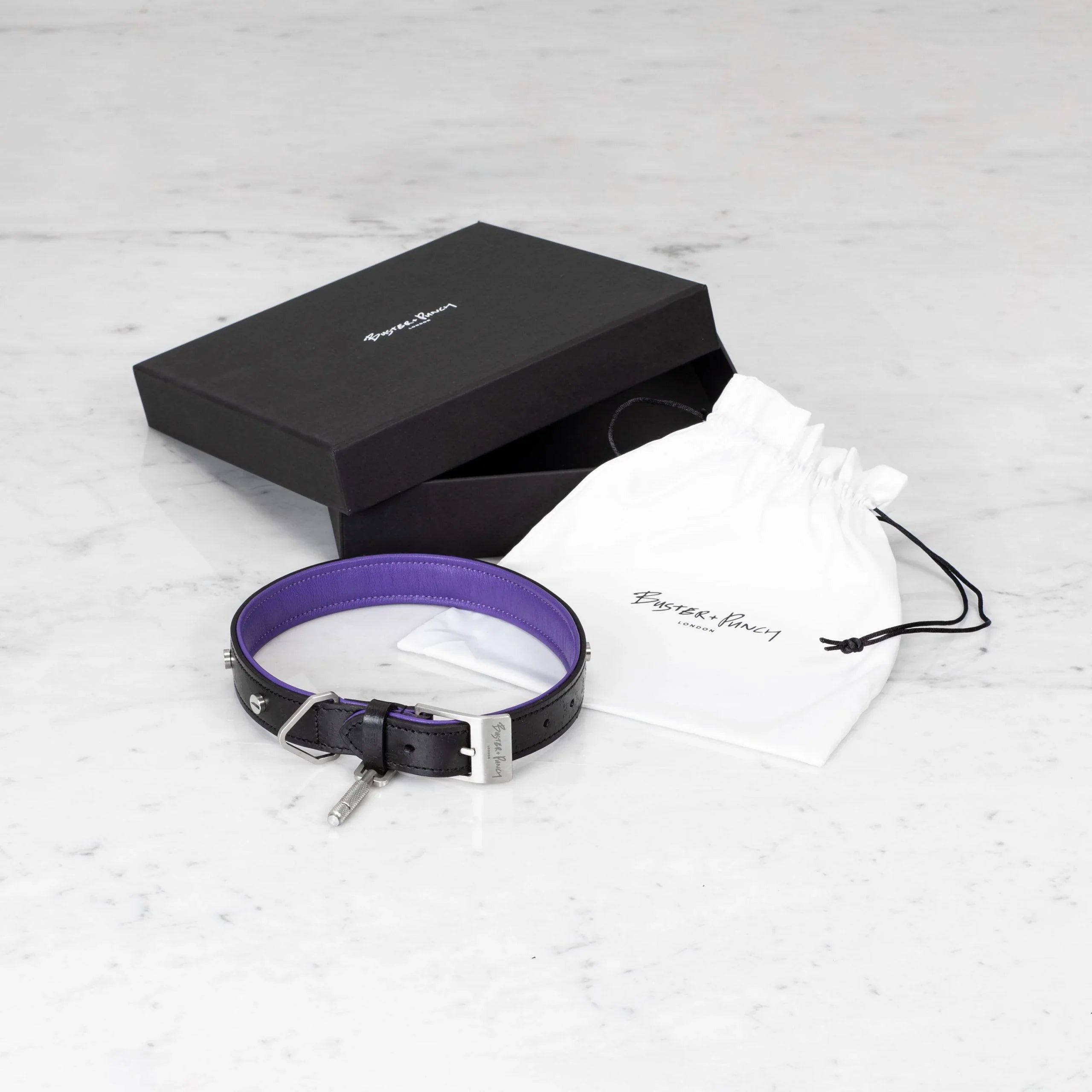 Lesa & zgarda pentru caini / Negru + mov - Buster & Punch - PARIS14A.RO