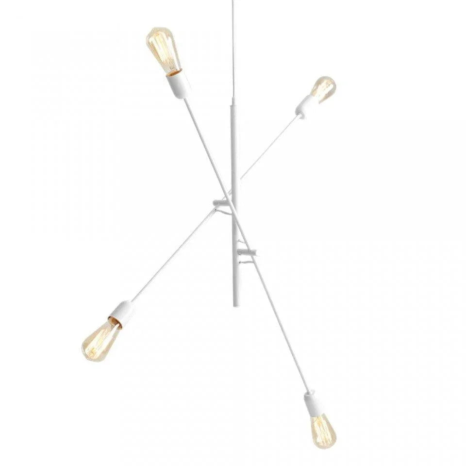 Lustra alba din metal cu 4 becuri Twigo Custom Form - PARIS14A.RO