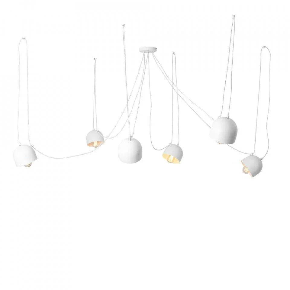 Lustra alba din metal cu 6 becuri Popo Custom Form - PARIS14A.RO