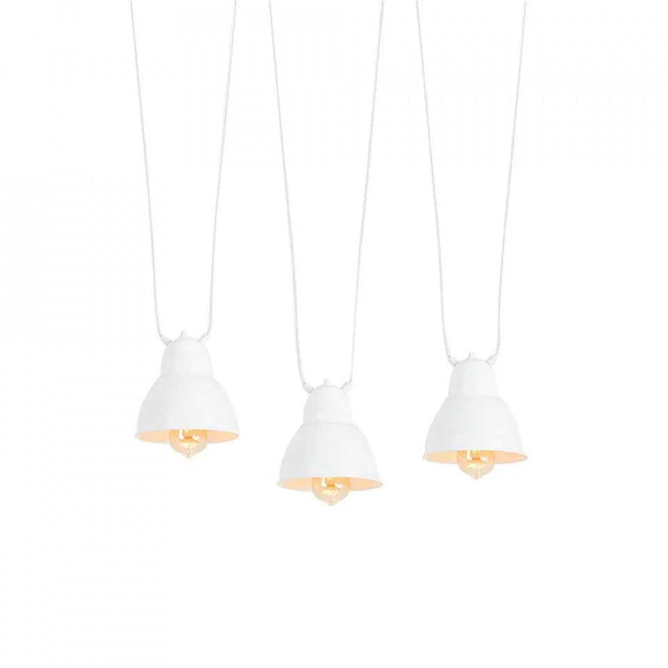 Lustra alba din otel cu 3 becuri Coben Custom Form - PARIS14A.RO