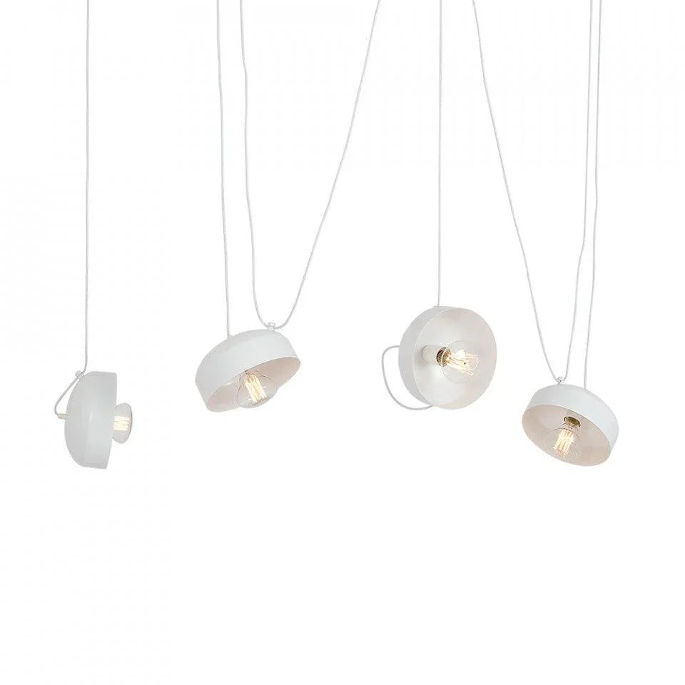 Lustra alba din otel cu 4 becuri Popo Flat L Custom Form - PARIS14A.RO