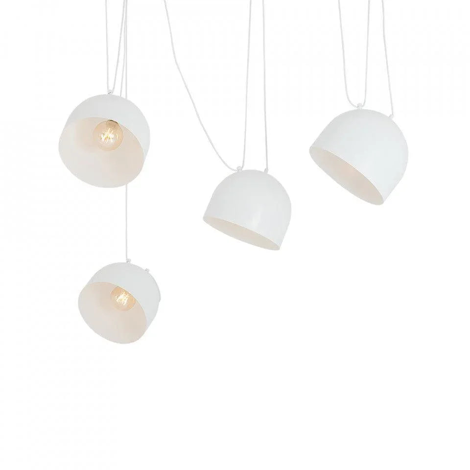 Lustra alba din otel cu 4 becuri Popo L Custom Form - PARIS14A.RO