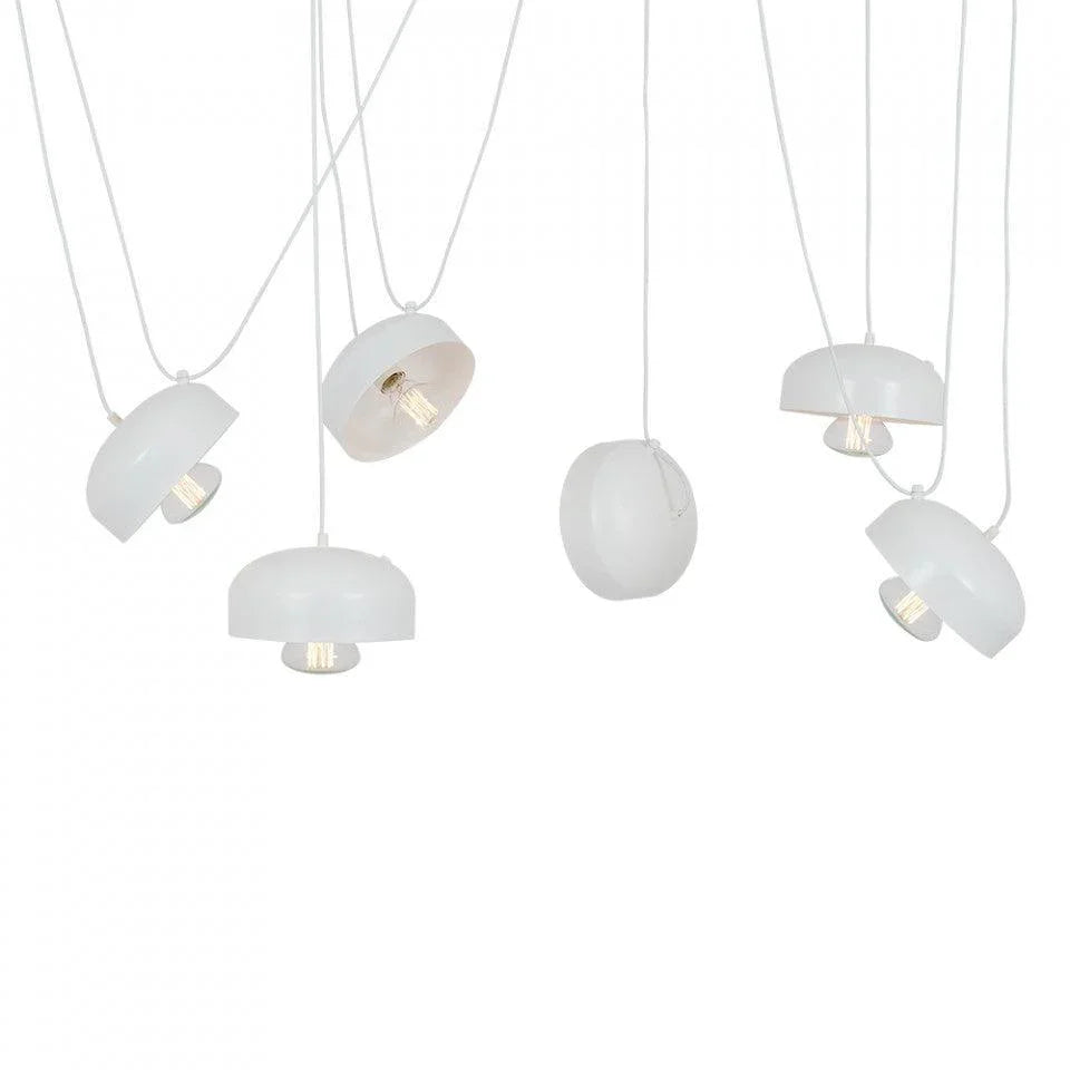 Lustra alba din otel cu 6 becuri Popo Flat L Custom Form - PARIS14A.RO