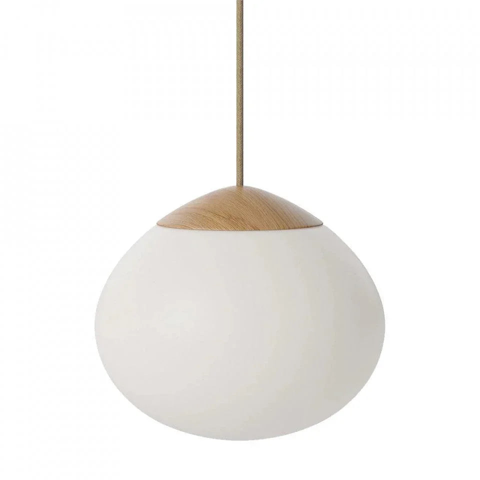 Lustra alba din sticla si lemn Acorn Bolia - PARIS14A.RO