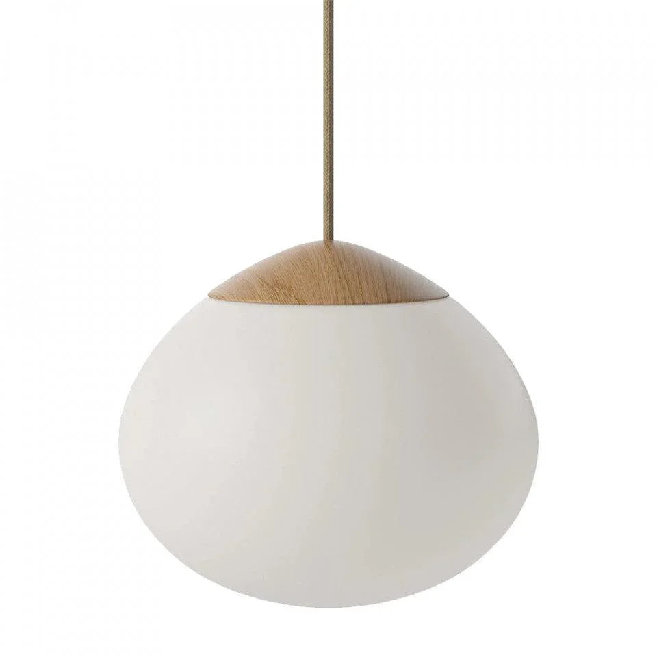 Lustra alba din sticla si lemn Acorn Bolia - PARIS14A.RO